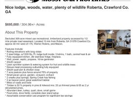 Cabin, woods, water, plenty of wildlife Roberta, Crawford Co. GA